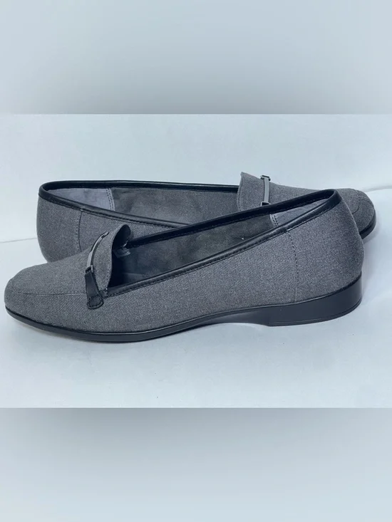 AEROSOLES Gray Slip-On Loafers with Metal Bar - Picture 5 of 10